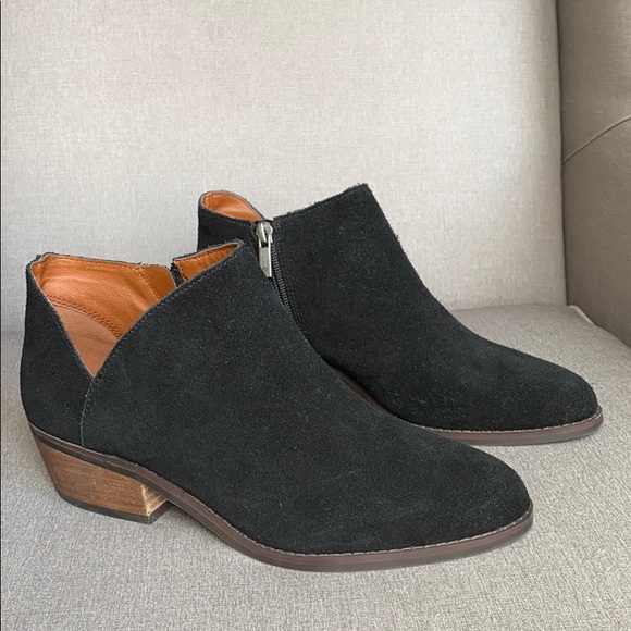 Lucky Brand Fenley Suede Ankle Boots Bootie - Picture 4 of 9